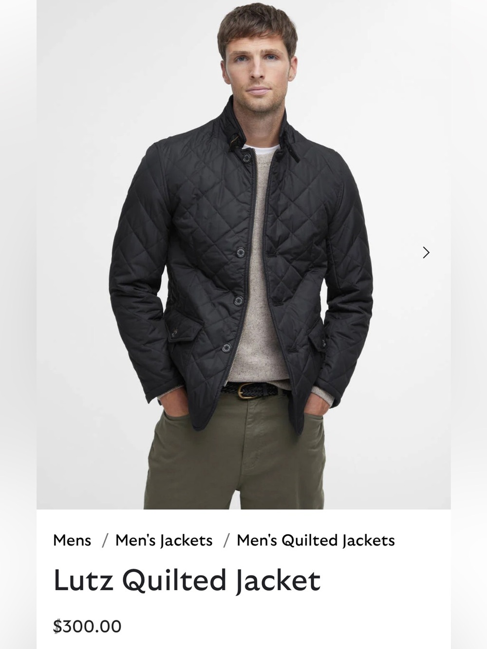 Barbour Black Quilted Lutz Jacket